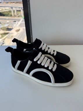 Toteme Leather-trimmed suede sneakers